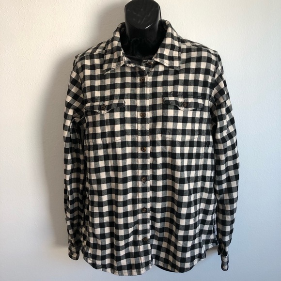 Carhartt Black and White Plaid Shirt long sleeve pocket button down size large - Picture 1 of 8